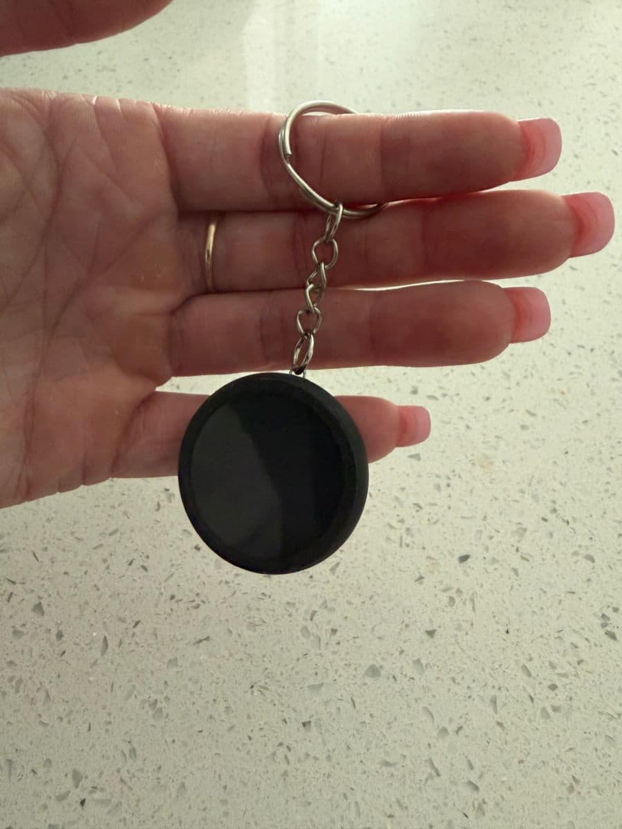 Finished PixlTag hanging from its keychain